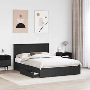 Postel s úložným prostorem Černá 140 x 190 cm kompozitní dřevo - obrázek 3
