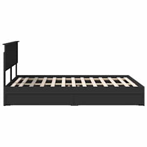 Postel s úložným prostorem Černá 140 x 190 cm kompozitní dřevo - obrázek 9