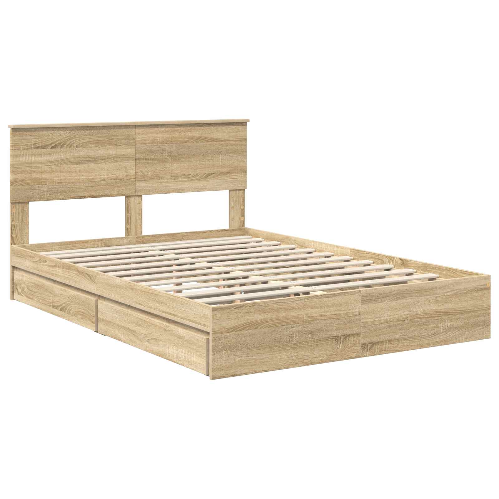 Opslag bed met lade Sonoma Eiken 135 x 190 cm Bewerkt hout | luizaXL | Dé meubelwinkel voor elk interieur Opslag bed met lade Sonoma Eiken 135 x 190 cm Bewerkt hout - Afbeelding 4