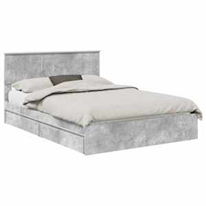 Postel s úložným prostorem s čelo Betonově šedá 135 x 190 cm - obrázek 2