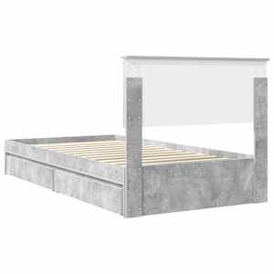 Postel s úložným prostorem s čelo Betonově šedá 100 x 200 cm - obrázek 10