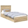 vidaXL Laos voodi sahtliga peaga Sonoma tamm 90 x 200 cm Tehispuit