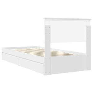 Postel s úložným prostorem Bílá 90 x 190 cm kompozitní dřevo - obrázek 10