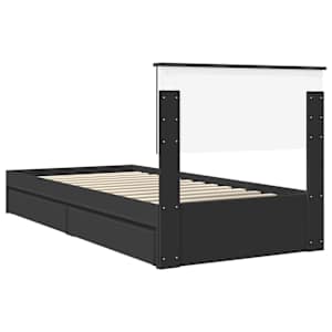 Postel s úložným prostorem Černá 90 x 190 cm kompozitní dřevo - obrázek 10