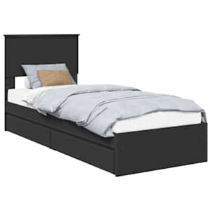 Postel s úložným prostorem Černá 75 x 190 cm kompozitní dřevo - obrázek 2