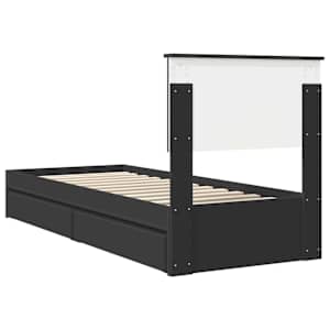 Postel s úložným prostorem Černá 75 x 190 cm kompozitní dřevo - obrázek 10