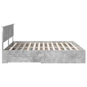 Rám postele s čelo Betonově šedá 200 x 200 cm kompozitní dřevo - obrázek 9