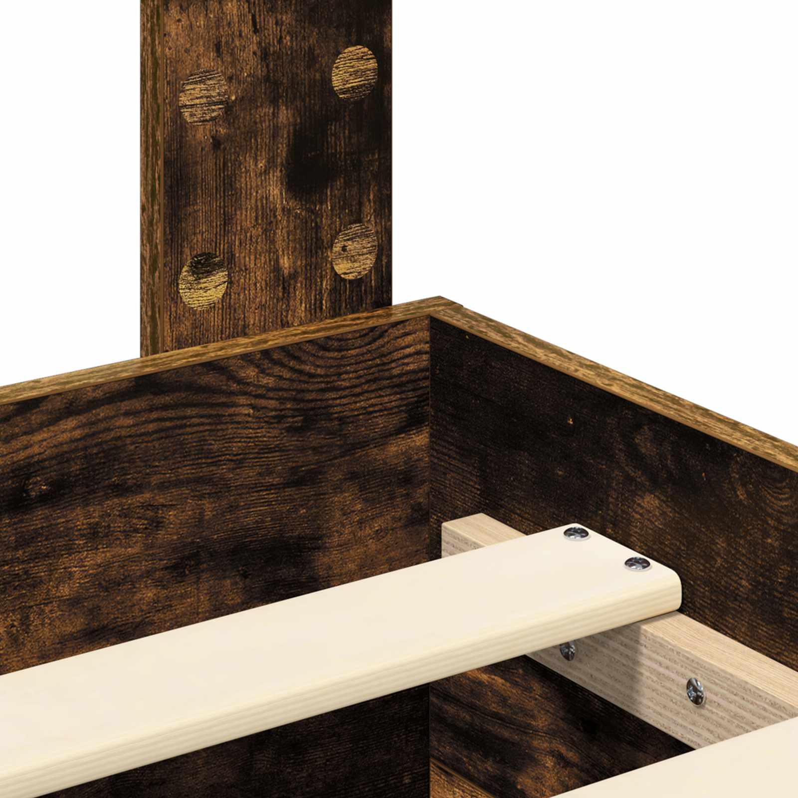 Voodi raam peaga Suitsetatud tamm 200 x 200 cm Tehispuit 11 Kõik vajalik sinu aeda ja koju! Voodi raam peaga Suitsetatud tamm 200 x 200 cm Tehispuit - Image 11