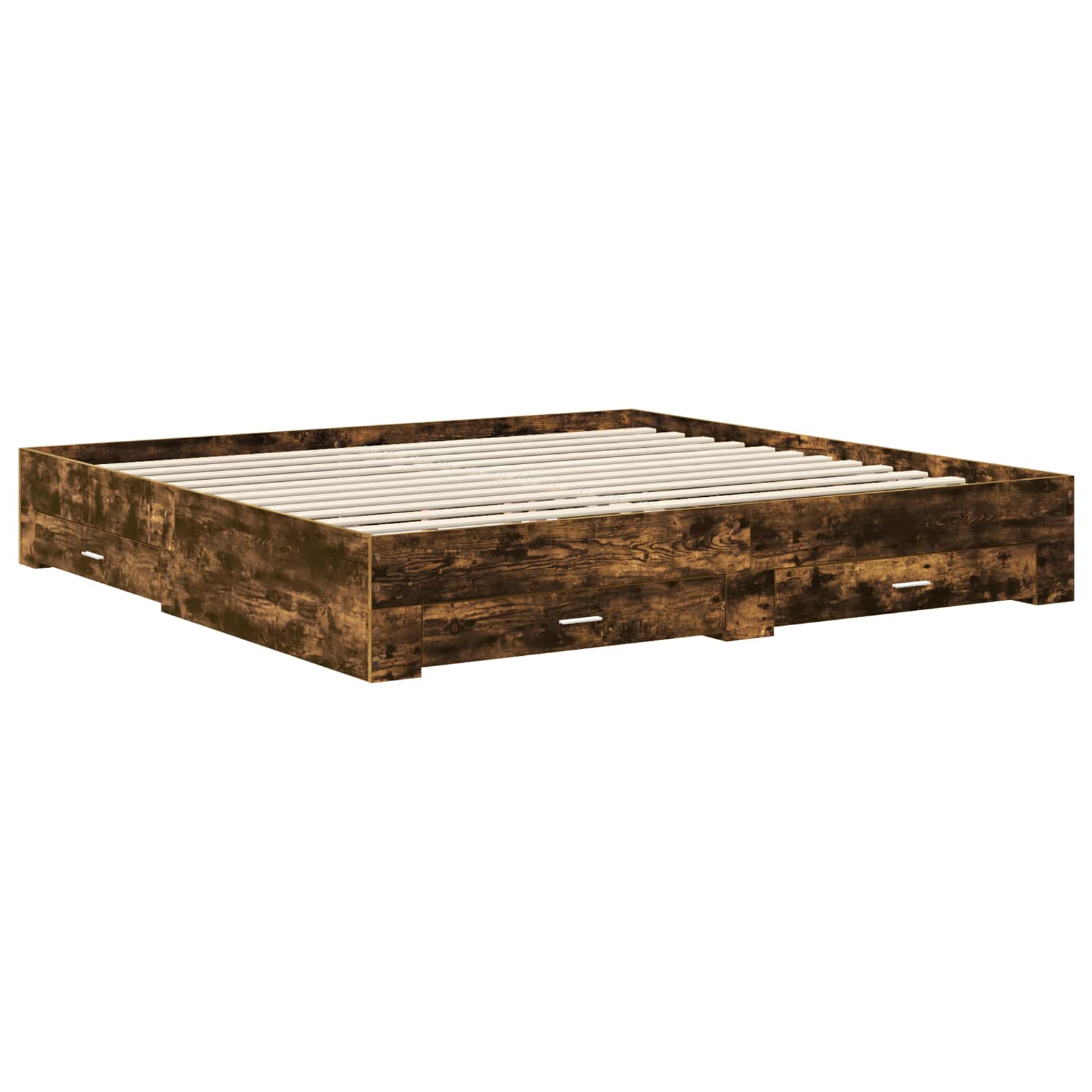 Voodi raam peaga Suitsetatud tamm 200 x 200 cm Tehispuit 6 Kõik vajalik sinu aeda ja koju! Voodi raam peaga Suitsetatud tamm 200 x 200 cm Tehispuit - Image 6