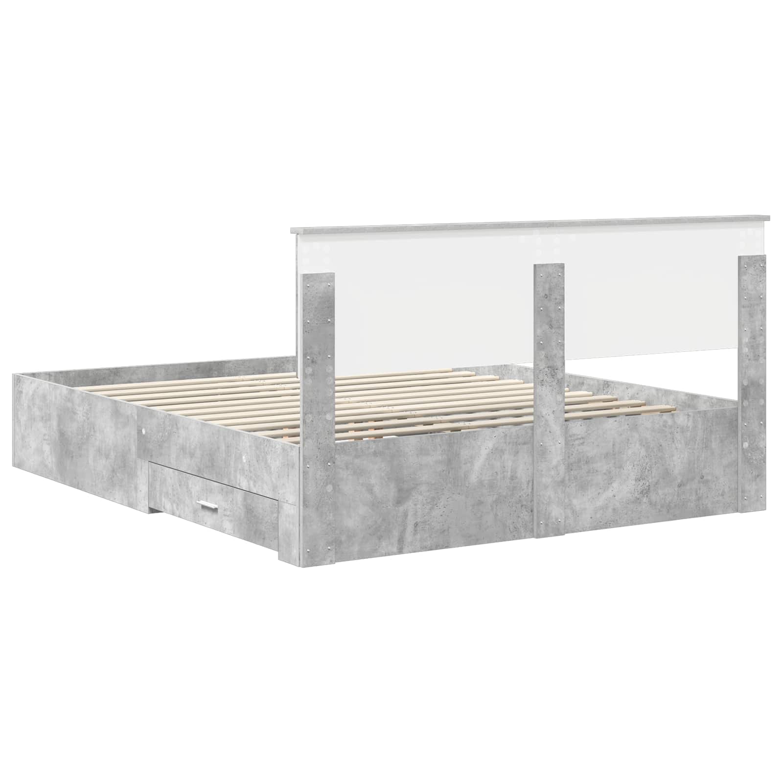 Sengestamme med skuff Betonggrå 160 x 200 cm Konstruert tre - Bilde 10