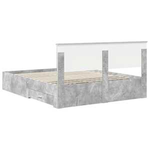 Rám postele s čelo Betonově šedá 160 x 200 cm Kompozitní dřevo - obrázek 10