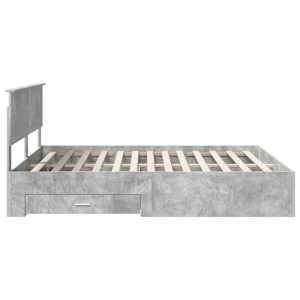 Rám postele s čelo Betonově šedá 160 x 200 cm Kompozitní dřevo - obrázek 9