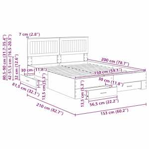 Rám postele Černá a stříbrná 150 x 200 cm kompozitní dřevo - obrázek 14