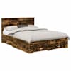 vidaXL Voodi raam sahtliga Suitsutatud tamm 135 x 190 cm Tehispuit