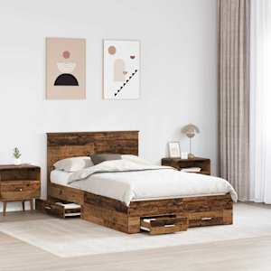 Rám postele s čelo Staré dřevo 120 x 200 cm kompozitní dřevo - obrázek 3