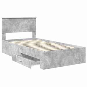 Rám postele s čelo Betonově šedá 100 x 200 cm Kompozitní dřevo - obrázek 5
