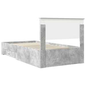 Rám postele s čelo Betonově šedá 100 x 200 cm Kompozitní dřevo - obrázek 9