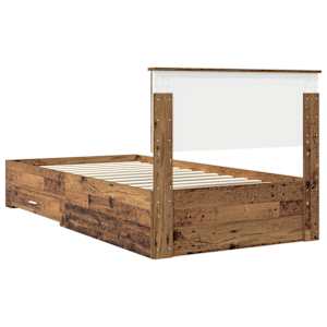 Rám postele s čelo Staré dřevo 100 x 200 cm Kompozitní dřevo - obrázek 9