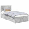 vidaXL Voodi raam sahtliga peaga Betoonhall 90 x 200 cm Tehispuit