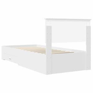 Rám postele se zásuvkou Bílá 90 x 190 cm Kompozitní dřevo - obrázek 9