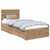 vidaXL Voodi raam sahtliga peaga Artisan tamm 90 x 190 cm Tehispuit