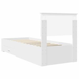 Rám postele s čelo Bílá a stříbrná 75 x 190 cm kompozitní dřevo - obrázek 9