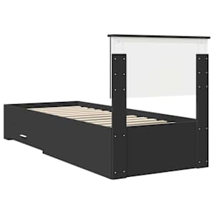 Rám postele Černá a stříbrná 75 x 190 cm kompozitní dřevo - obrázek 9
