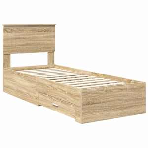 Rám postele Sonoma dub a stříbrná 75 x 190 cm Kompozitní dřevo - obrázek 4
