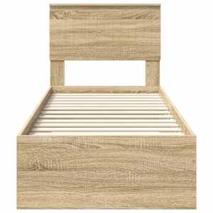 Rám postele Sonoma dub a stříbrná 75 x 190 cm Kompozitní dřevo - obrázek 7