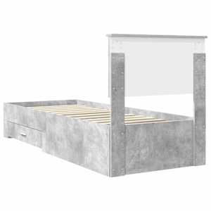 Rám postele s čelo Betonově šedá a stříbrná 70 x 190 cm - obrázek 9
