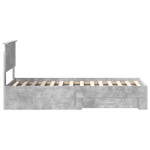 Rám postele s čelo Betonově šedá a stříbrná 70 x 190 cm - obrázek 8