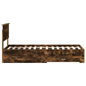 Rám postele Uzený dub a stříbrná 75 x 190 cm Kompozitní dřevo - obrázek 8