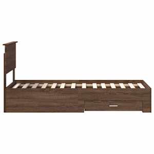 Rám postele Hnědý dub a stříbrná 75 x 190 cm Kompozitní dřevo - obrázek 8