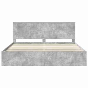 Rám postele s čelo Beton 200 x 200 cm Masivní borové dřevo - obrázek 7