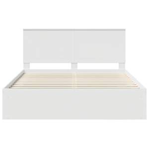 Rám postele s čelo Bílá 160 x 200 cm Masivní borové dřevo - obrázek 7