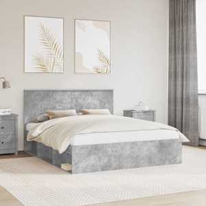 Konstrukcija postelje Beton 160 x 200 cm Masivno borovo les