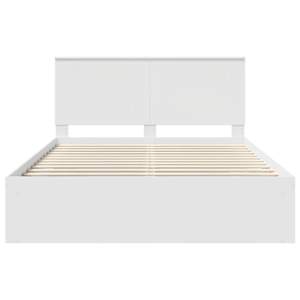 Rám postele s čelo Bílá 150 x 200 cm Masivní borové dřevo - obrázek 7