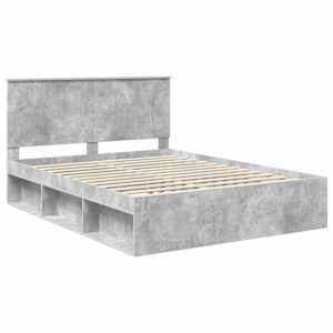 Rám postele Betonově šedá 150 x 200 cm Masivní borové dřevo - obrázek 4