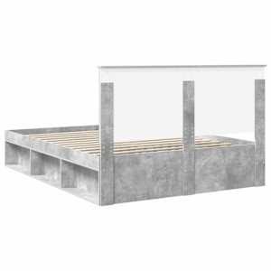 Rám postele Betonově šedá 150 x 200 cm Masivní borové dřevo - obrázek 9