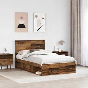 Rám postele Staré dřevo 120 x 200 cm Masivní borové dřevo - obrázek 3