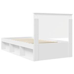 Rám postele s čelo Bílá 100 x 200 cm Masivní borové dřevo - obrázek 9