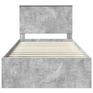 Rám postele Betonově šedá 100 x 200 cm Masivní borové dřevo - obrázek 7