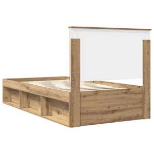 Rám postele Umělecký dub 100 x 200 cm Masivní borové dřevo - obrázek 9