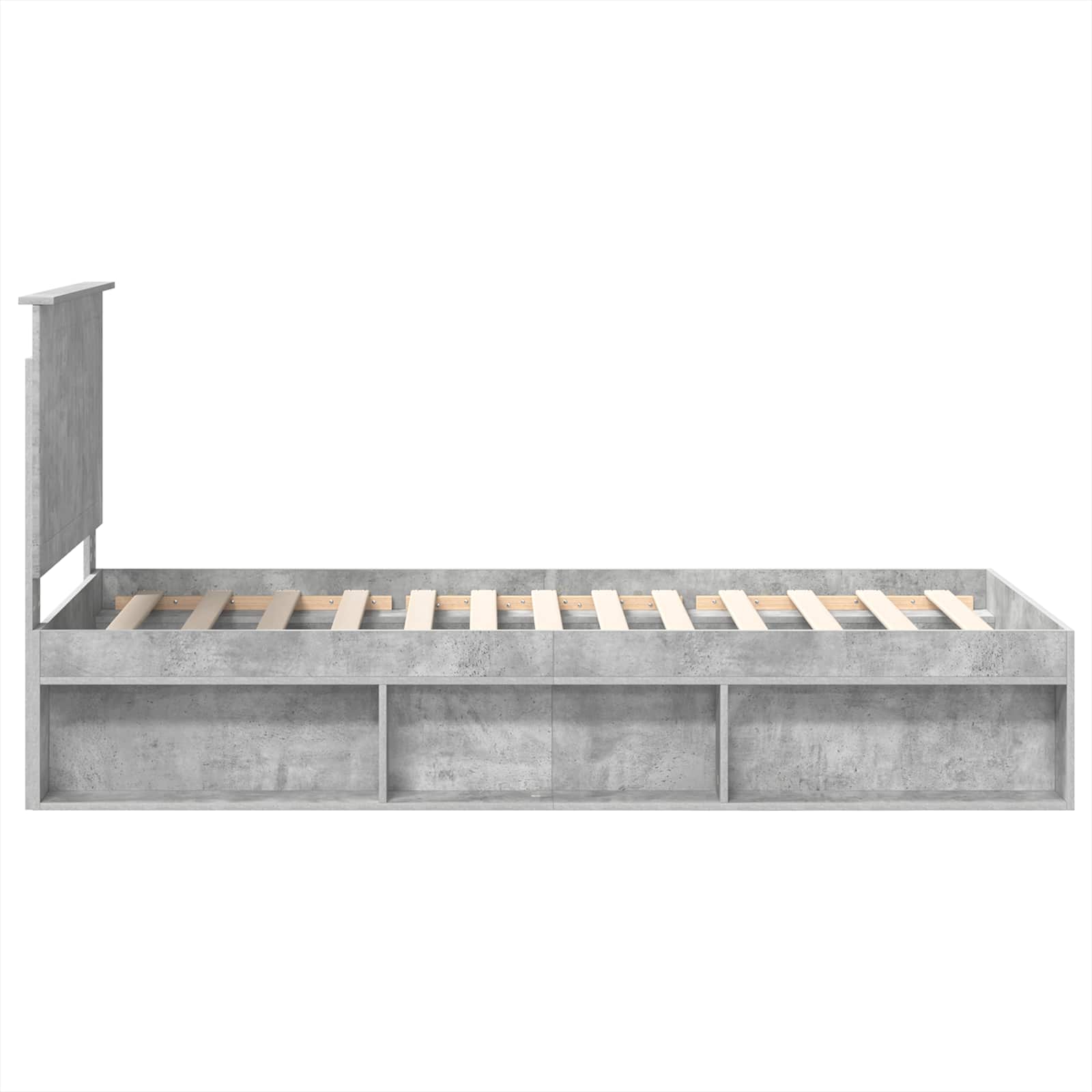 Bedframe met hoofdeinde Beton 90 x 200 cm Massief grenenhout image 8