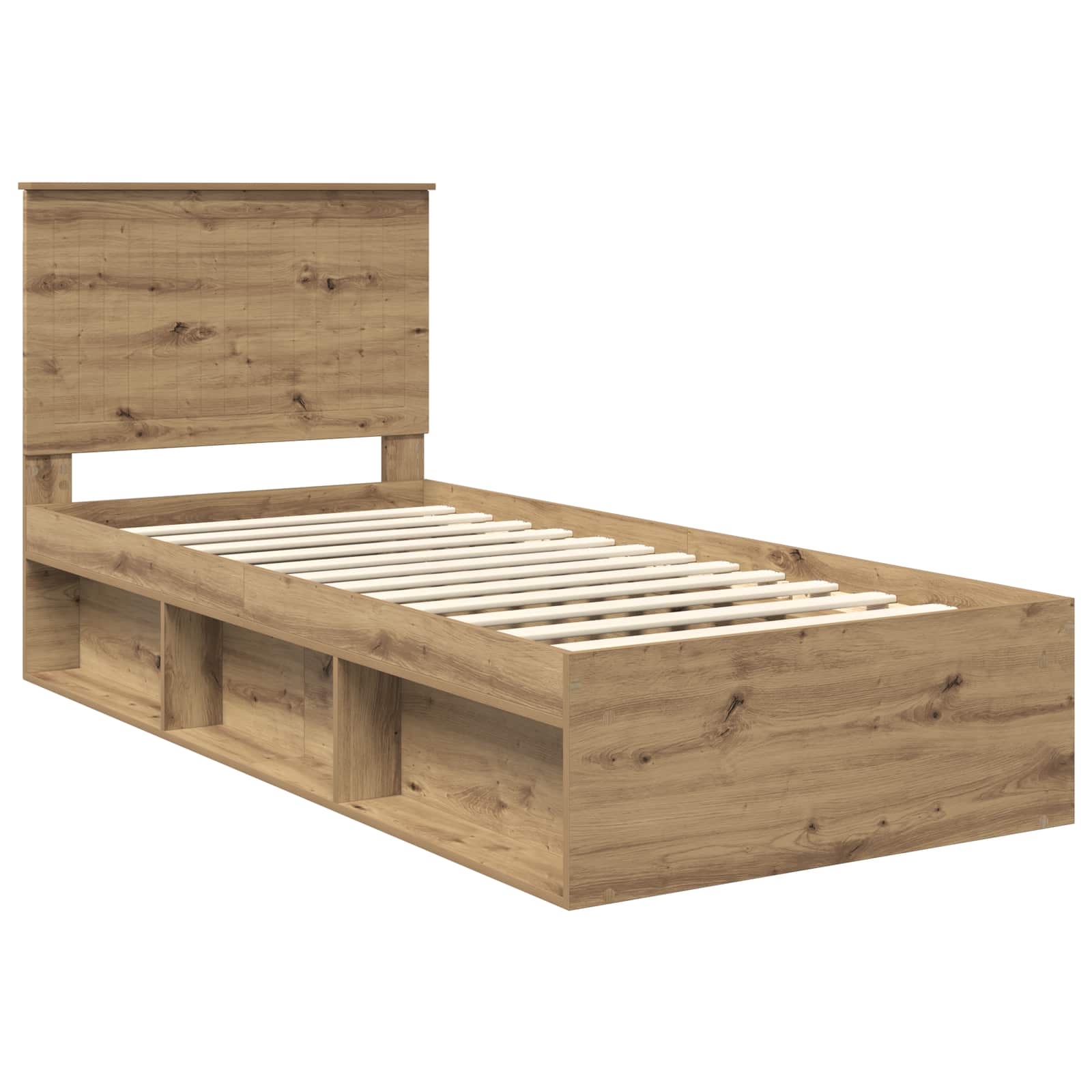Bedframe Ambachtelijk eiken 90 x 200 cm Massief grenenhout | luizaXL | Dé meubelwinkel voor elk interieur Bedframe Ambachtelijk eiken 90 x 200 cm Massief grenenhout - Afbeelding 4
