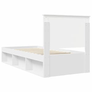 Rám postele s čelo Bílá 90 x 190 cm Masivní borové dřevo - obrázek 9