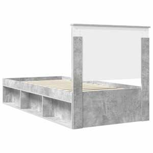 Rám postele Betonově šedá 90 x 190 cm Masivní borové dřevo - obrázek 9