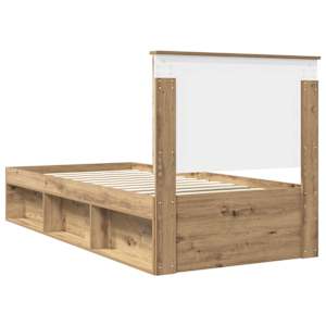 Rám postele Umělecký dub 90 x 190 cm Masivní borové dřevo - obrázek 9