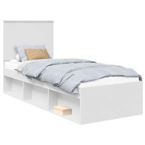 Rám postele s čelo Bílá 75 x 190 cm Masivní borové dřevo - obrázek 2