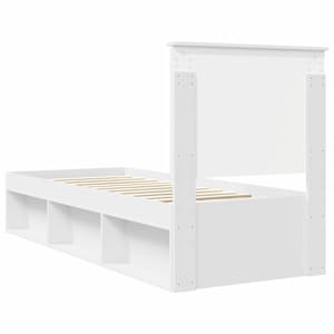 Rám postele s čelo Bílá 75 x 190 cm Masivní borové dřevo - obrázek 9